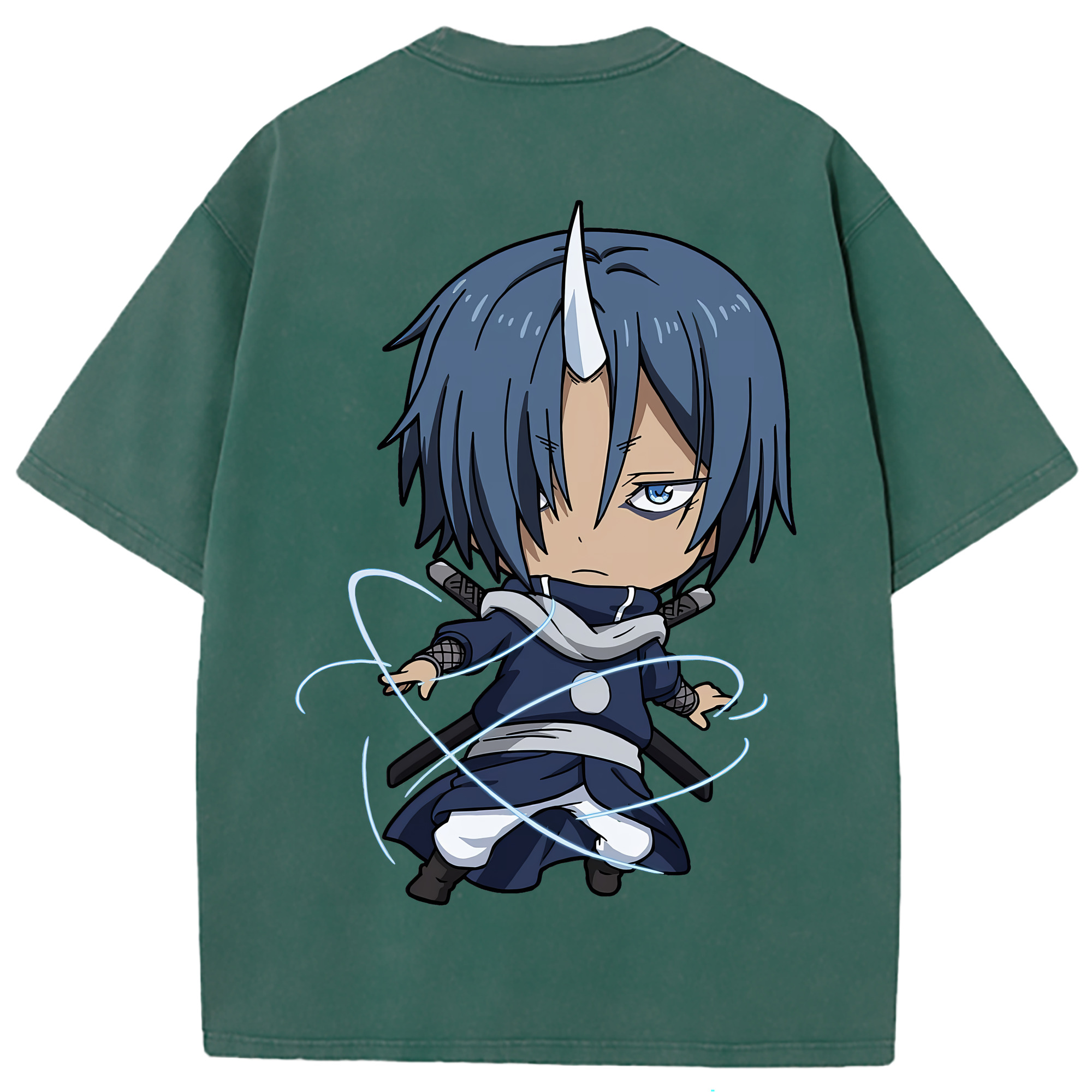 （画像用） 転スラ Regarding Reincarnated to Slime 綿100% ヴィンテージ風 半袖Tシャツ（背面プリント）